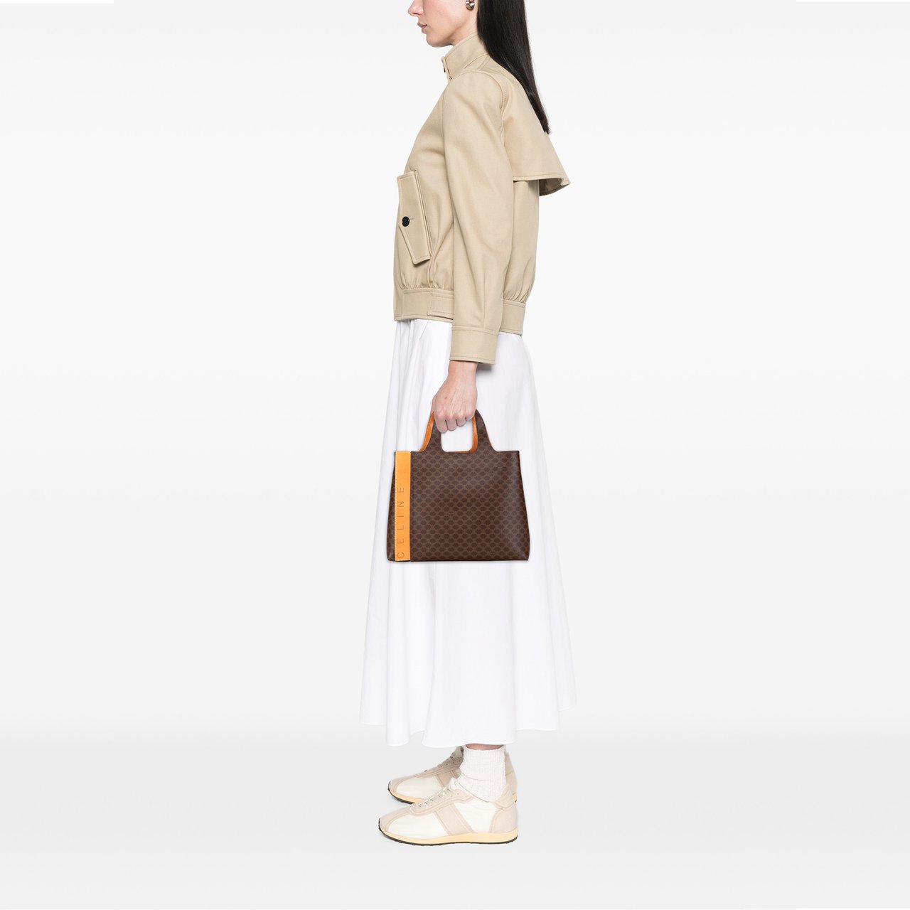 Celine Macadam Coated Canvas Tote Bruin