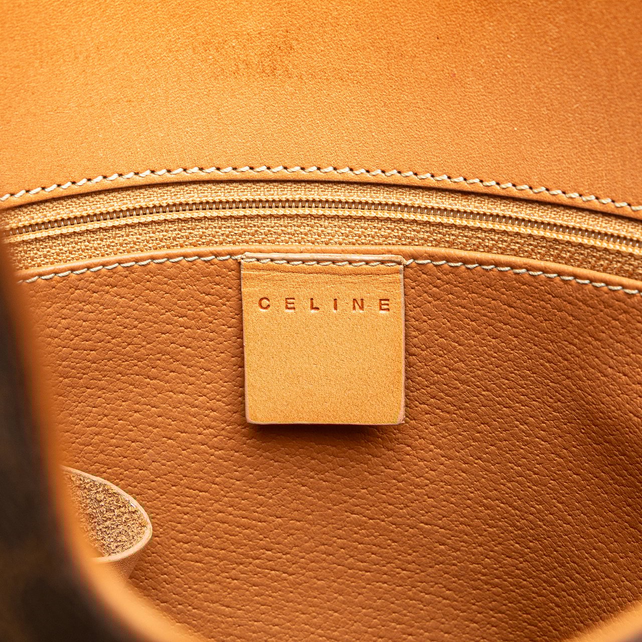 Celine Macadam Coated Canvas Tote Bruin