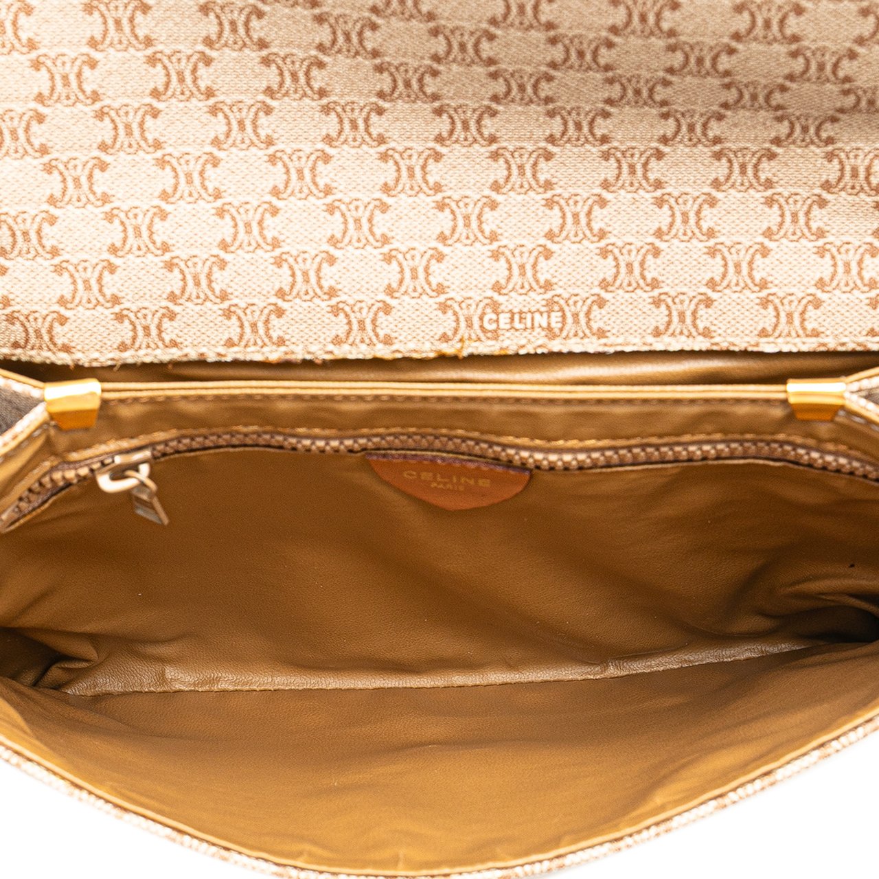 Celine Macadam Coated Canvas Crossbody Bruin