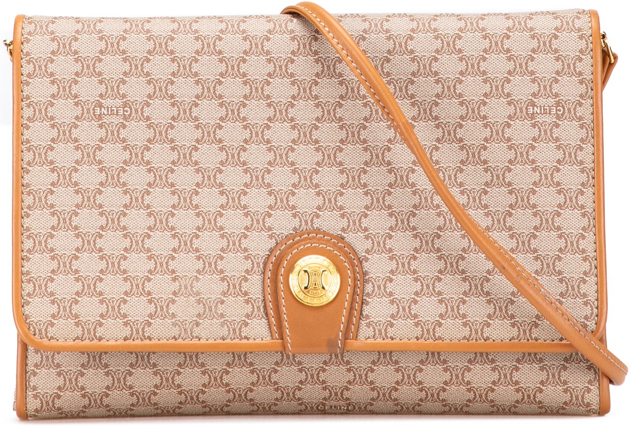 Celine Macadam Coated Canvas Crossbody Bruin