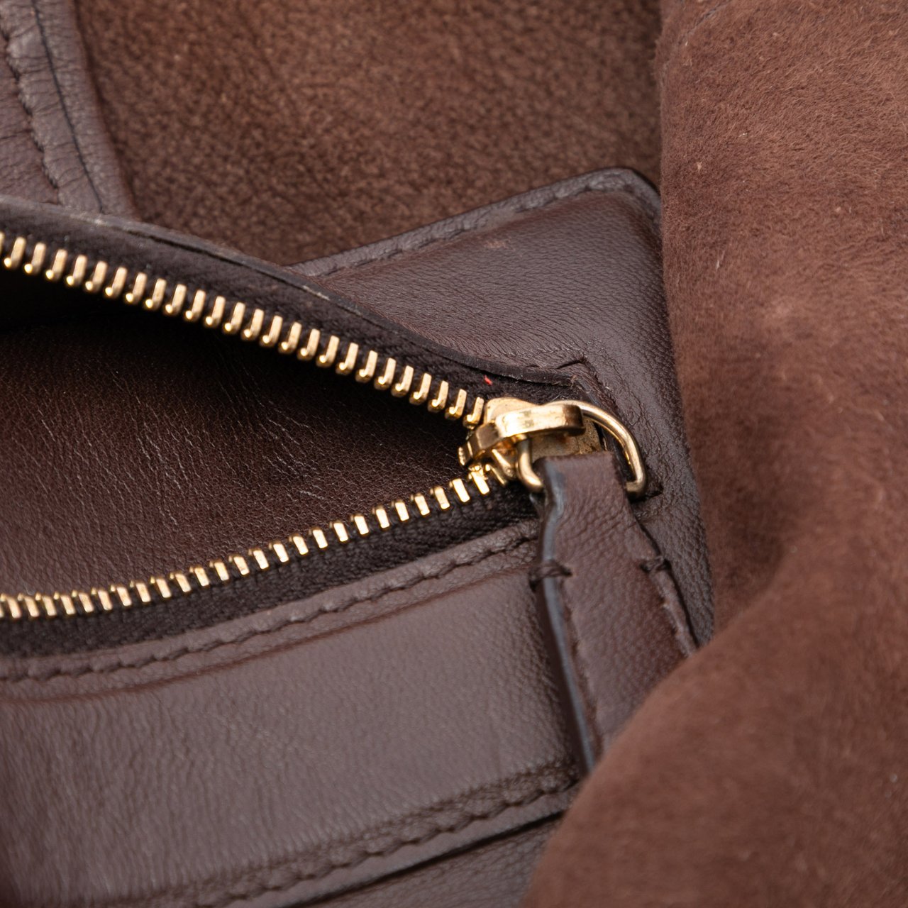 Celine Leather Vertical Cabas Tote Bruin