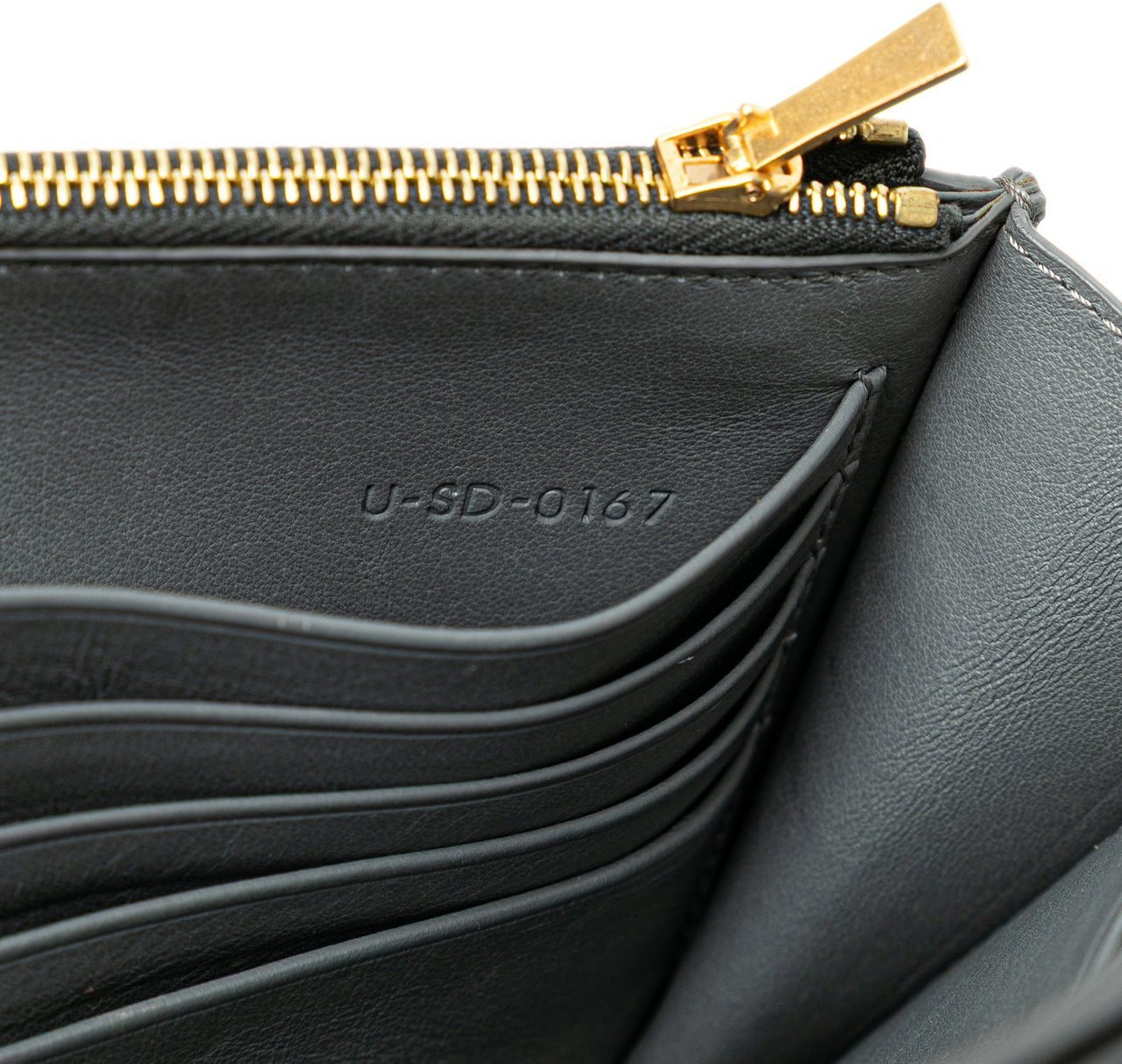 Celine Leather Frame Wallet on Chain Grijs