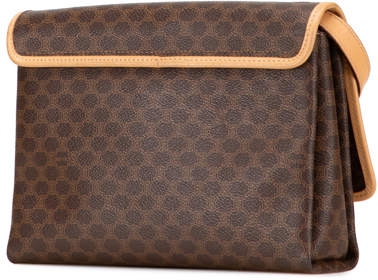 Celine Macadam Coated Canvas Crossbody Bruin