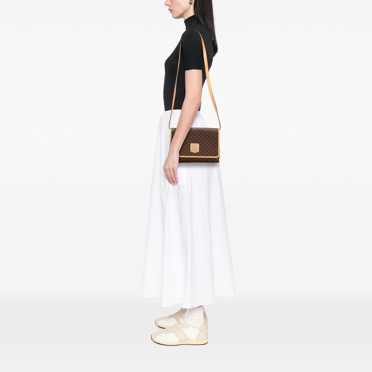 Celine Macadam Coated Canvas Crossbody Bruin