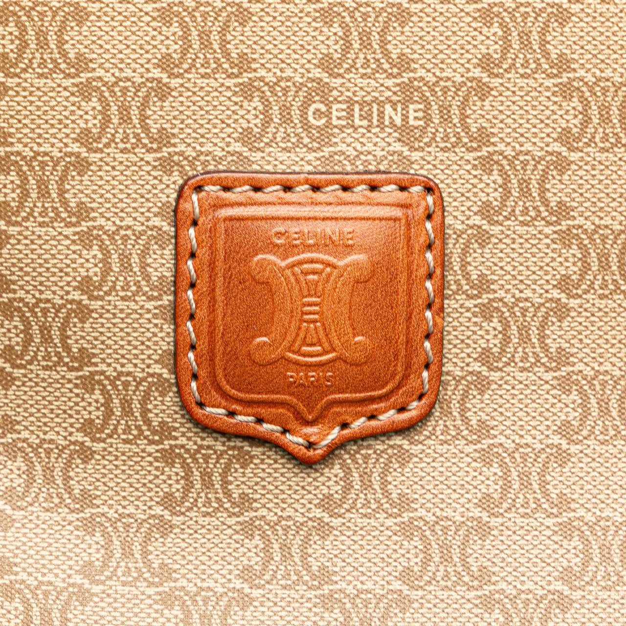 Celine Macadam Coated Canvas Clutch Bruin
