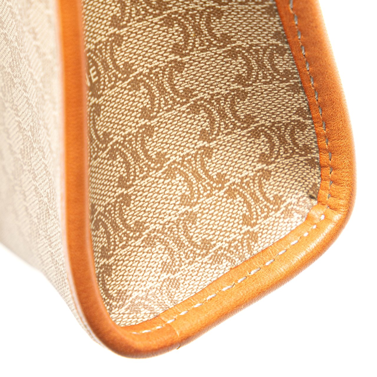 Celine Macadam Coated Canvas Clutch Bruin
