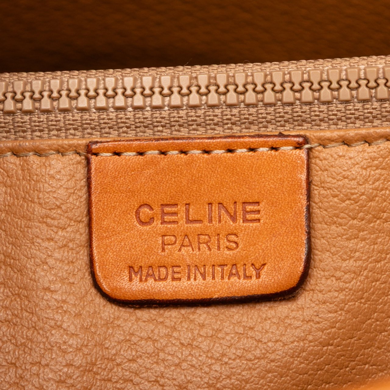 Celine Macadam Coated Canvas Shoulder Bag Bruin