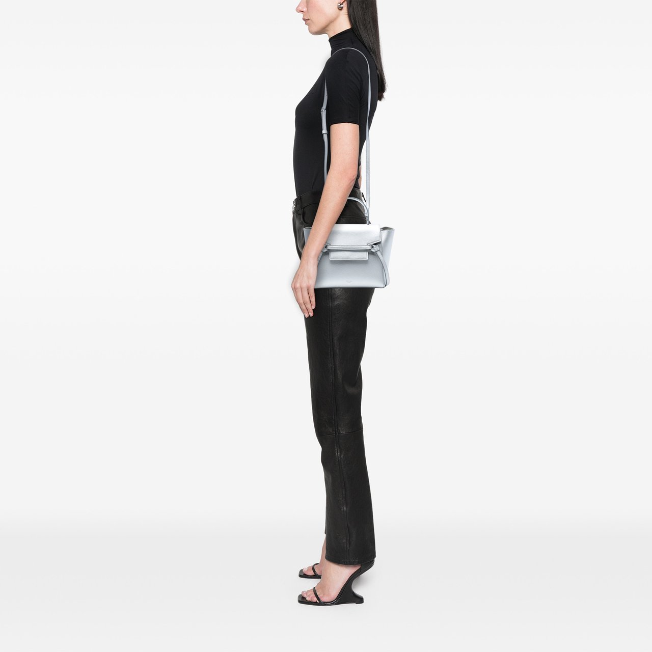 Celine Nano Laminated Calfskin Belt Bag Zilver