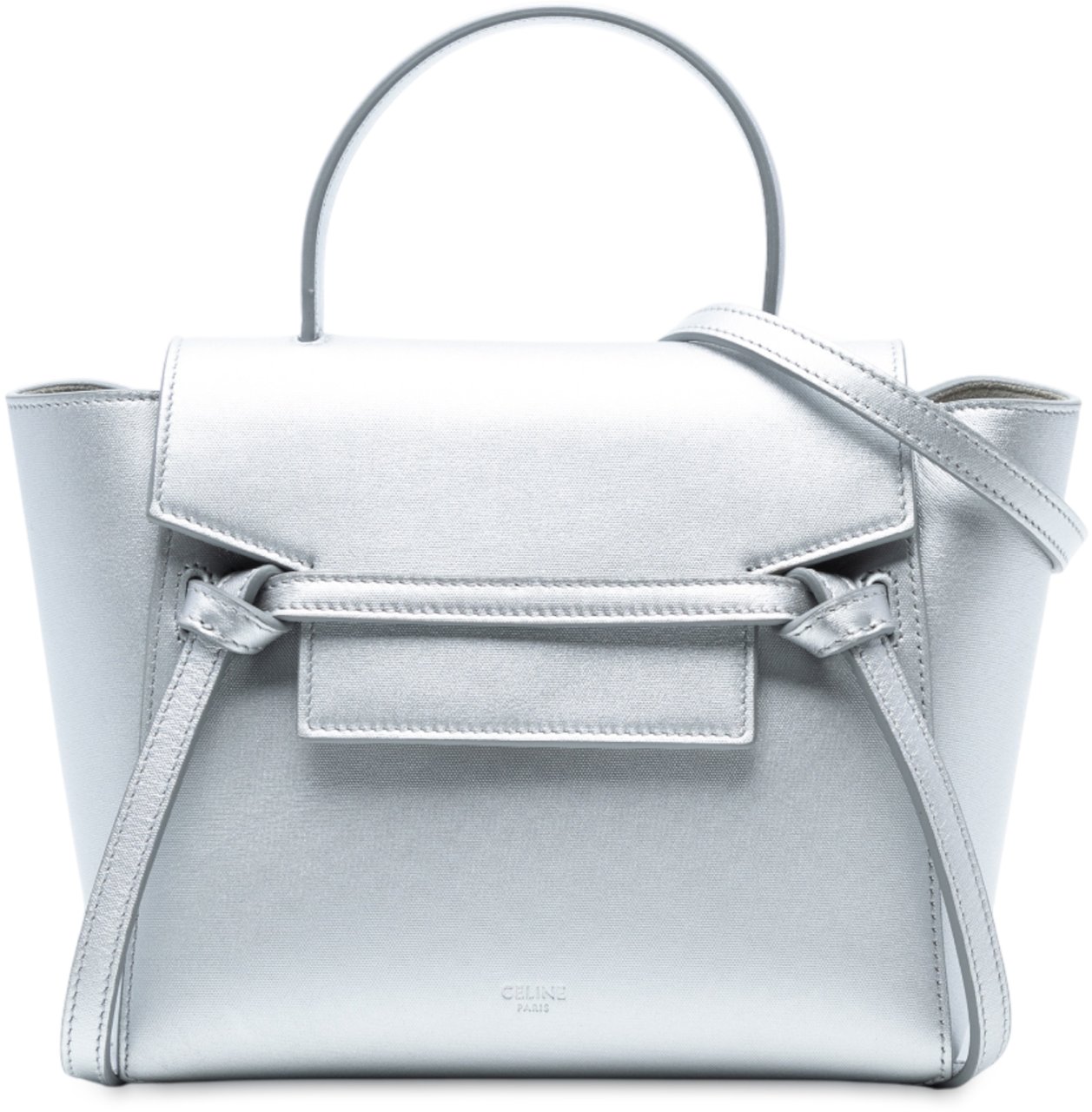 Celine Nano Laminated Calfskin Belt Bag Zilver