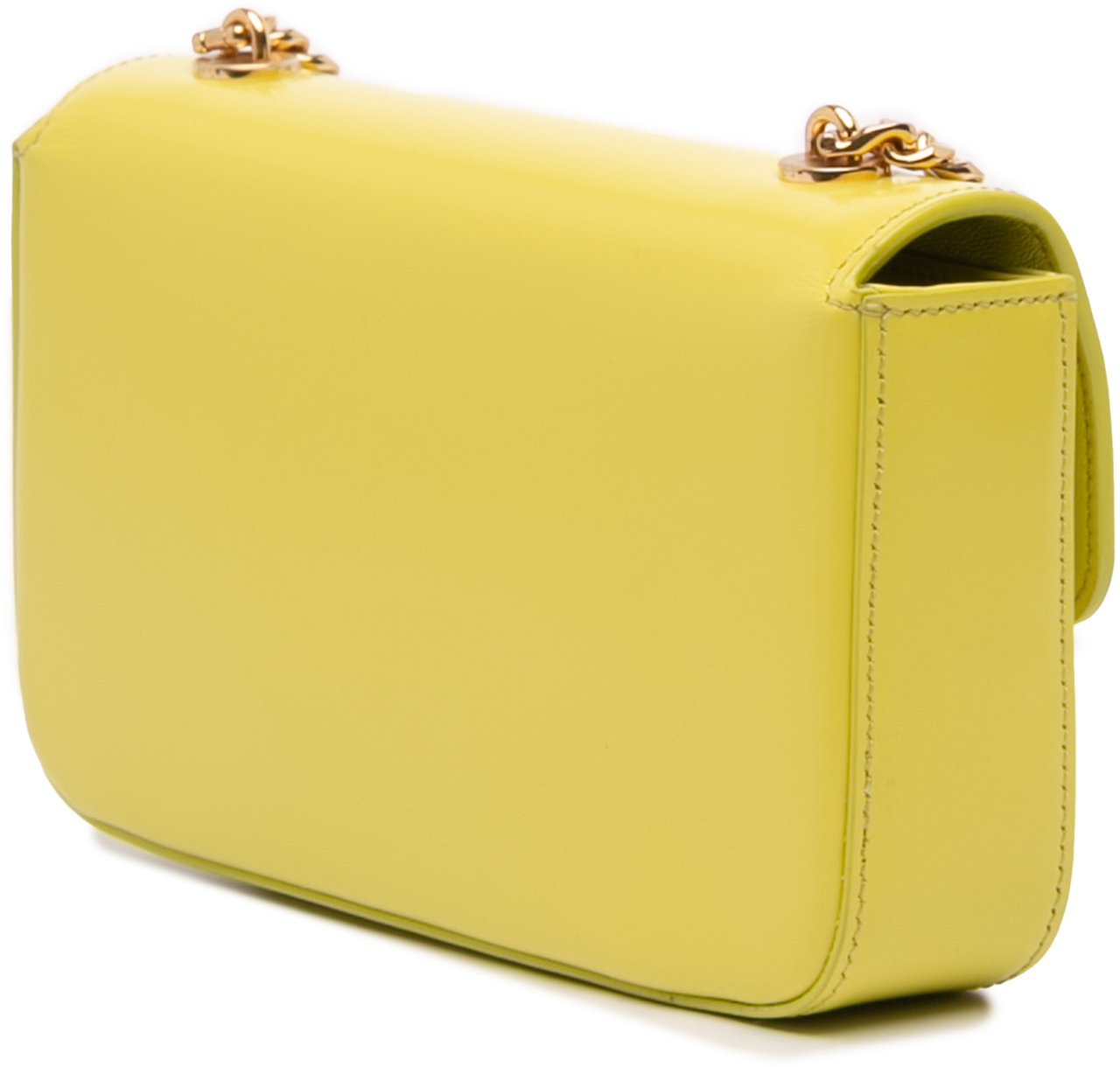 Celine Calfskin Cuir Triomphe Chain Shoulder Bag Geel