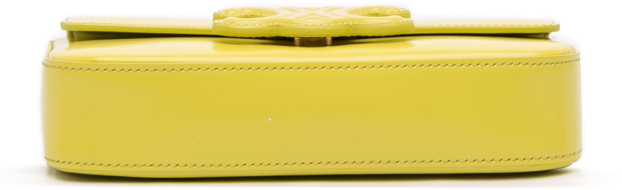 Celine Calfskin Cuir Triomphe Chain Shoulder Bag Geel