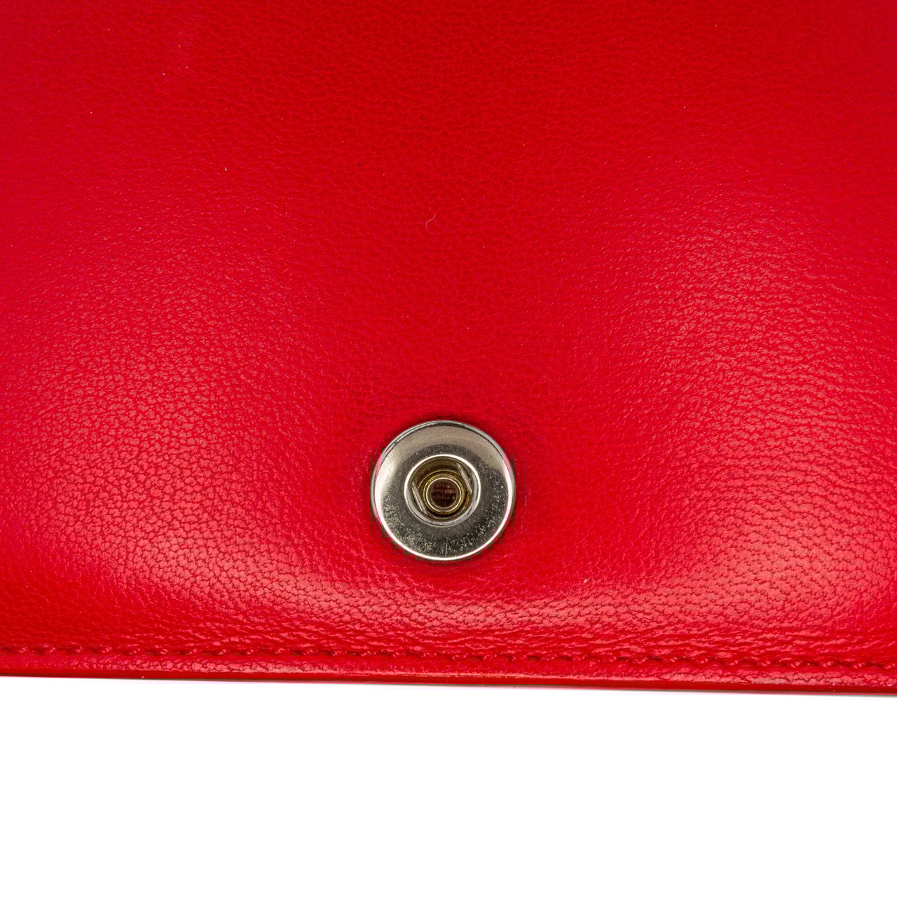 Celine Leather Frame Wallet on Chain Rood