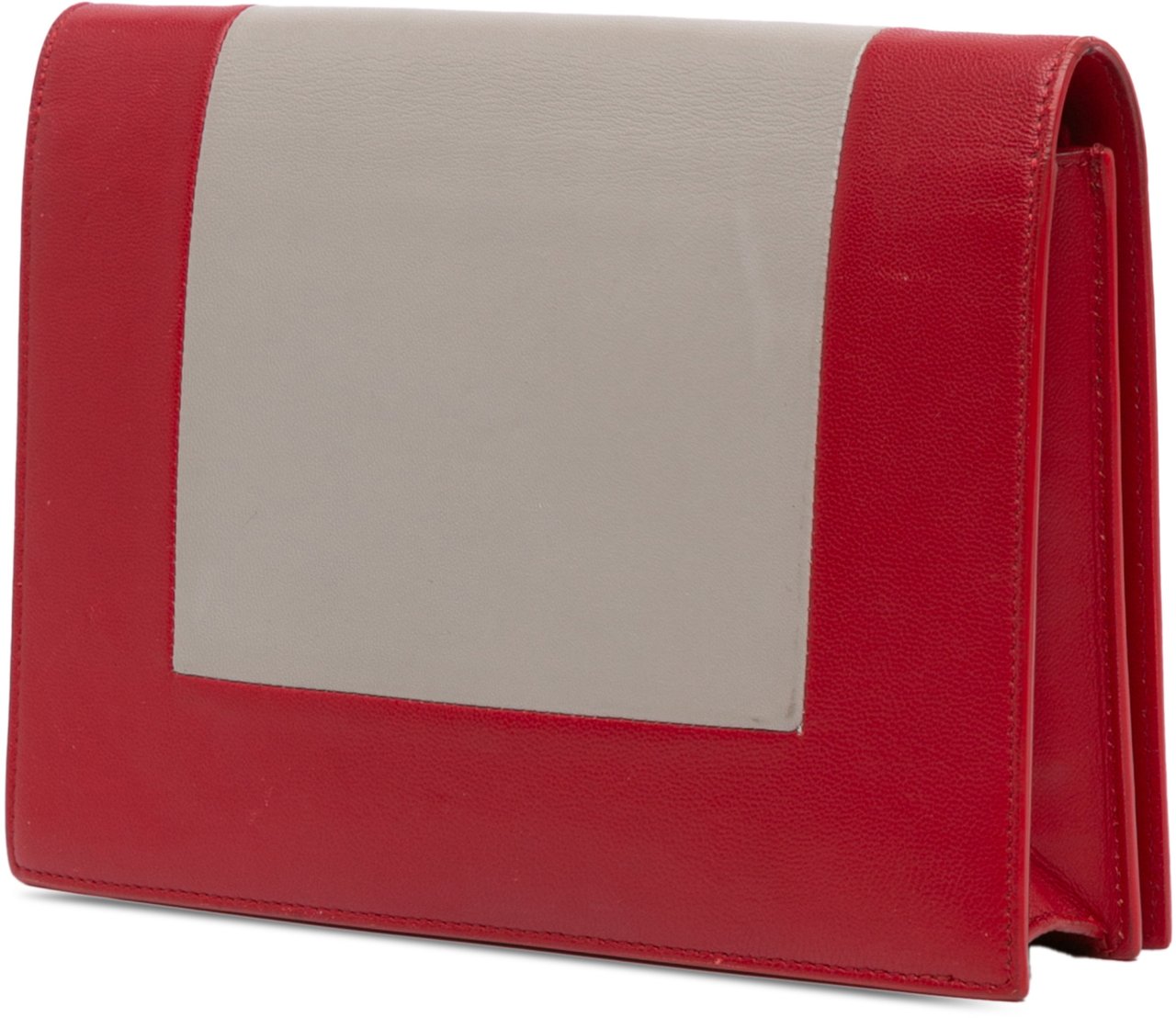 Celine Leather Frame Wallet on Chain Rood