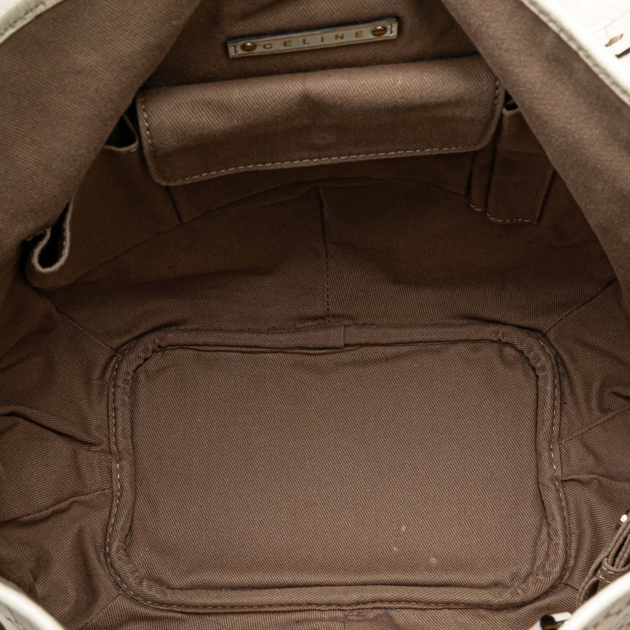 Celine Macadam Canvas Bittersweet Handbag Bruin
