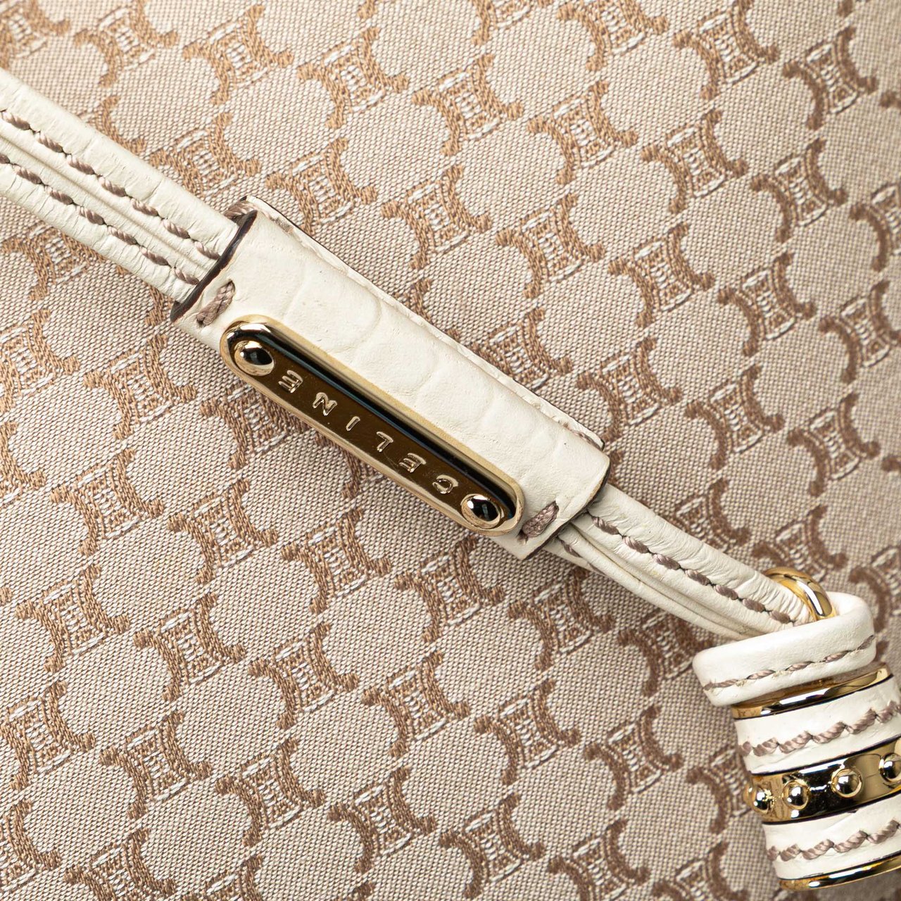 Celine Macadam Canvas Bittersweet Handbag Bruin