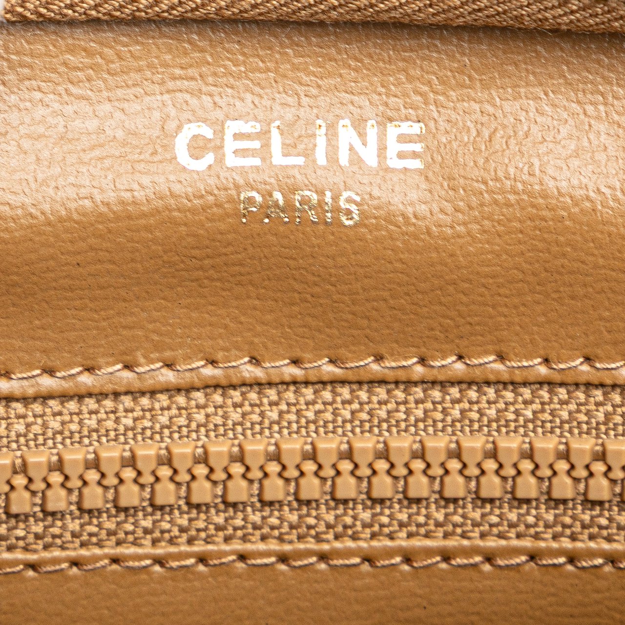 Celine Macadam Coated Canvas Clutch Bruin