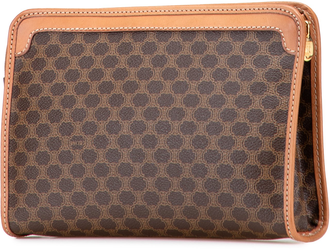 Celine Macadam Coated Canvas Clutch Bruin