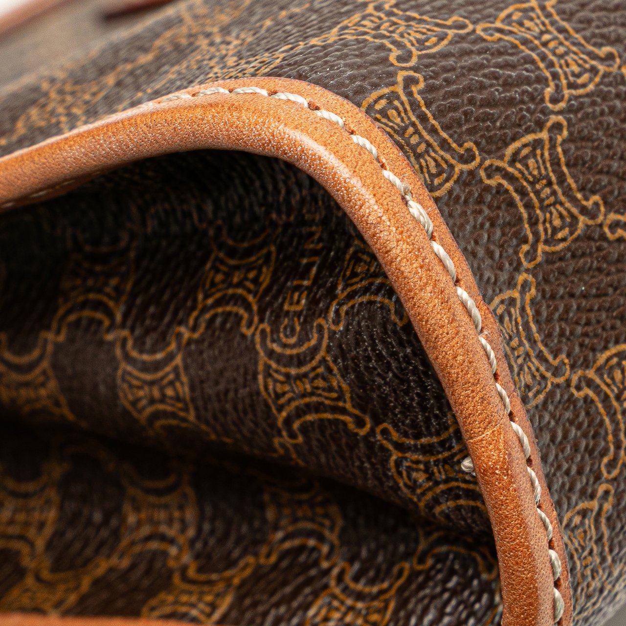 Celine Macadam Coated Canvas Clutch Bruin