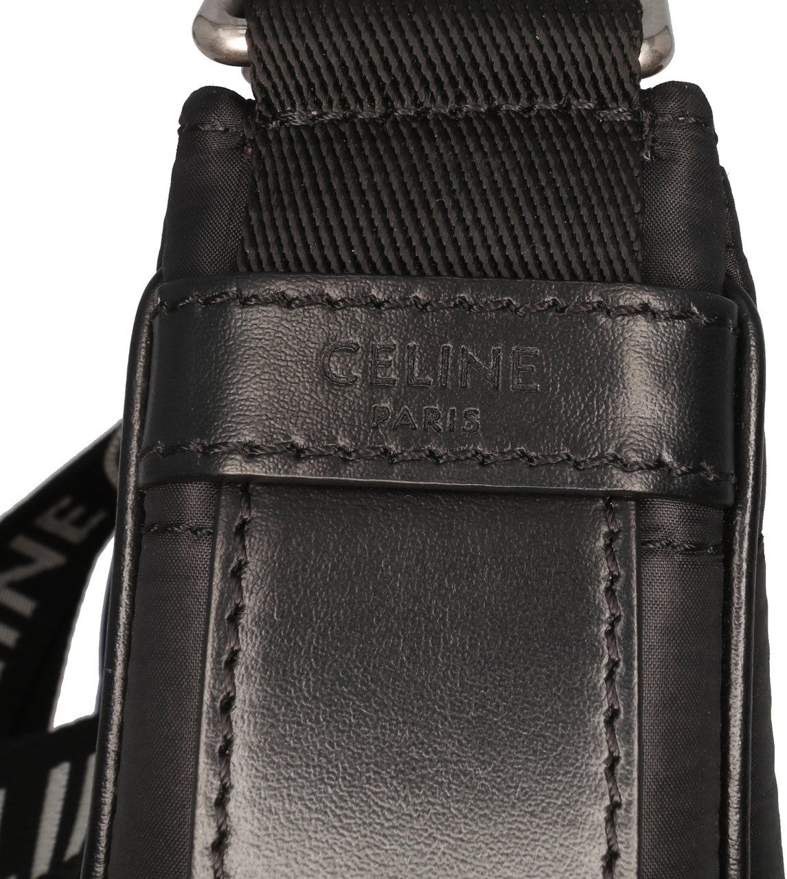 Celine Nylon Ava Shoulder Bag Zwart