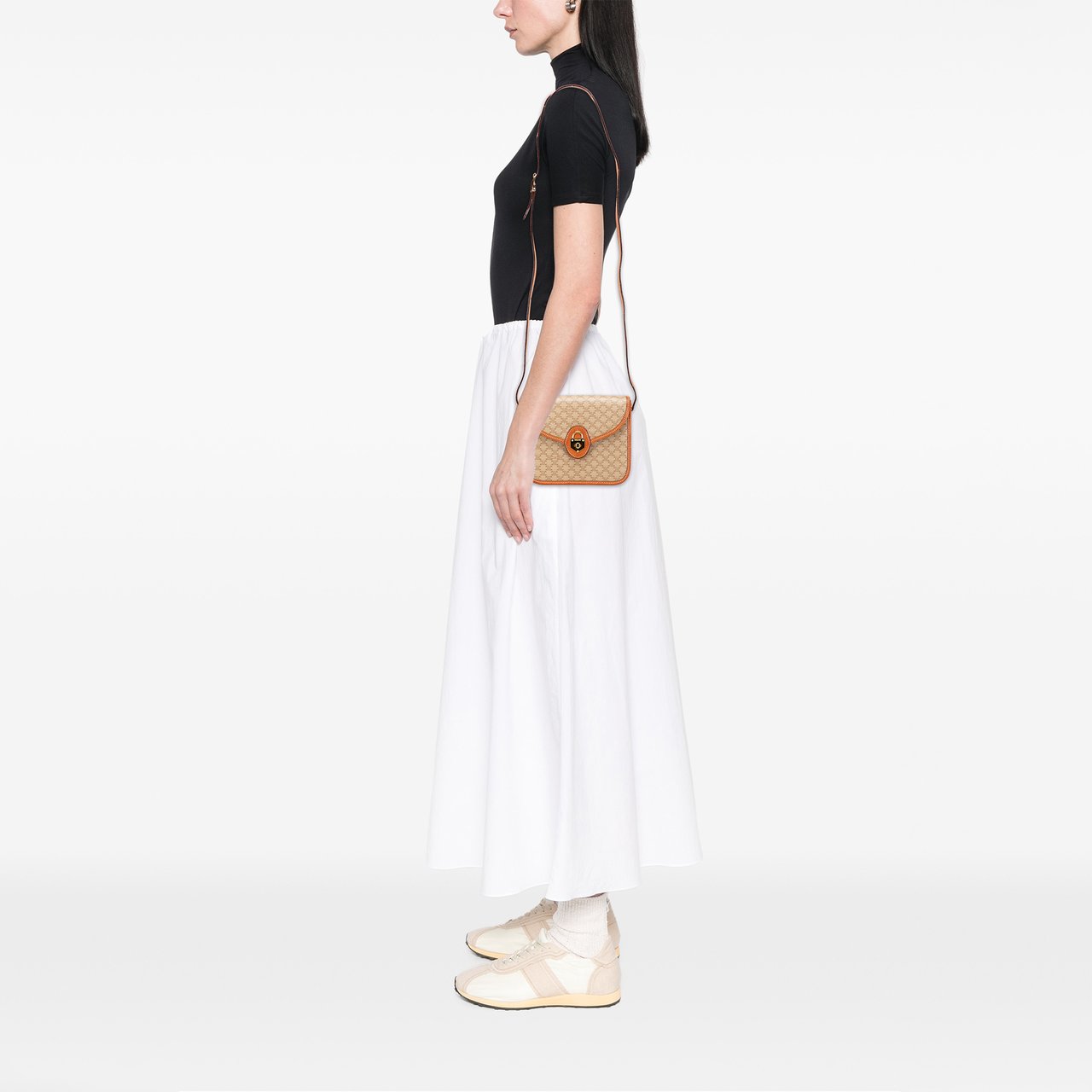 Celine Macadam Coated Canvas Crossbody Bruin