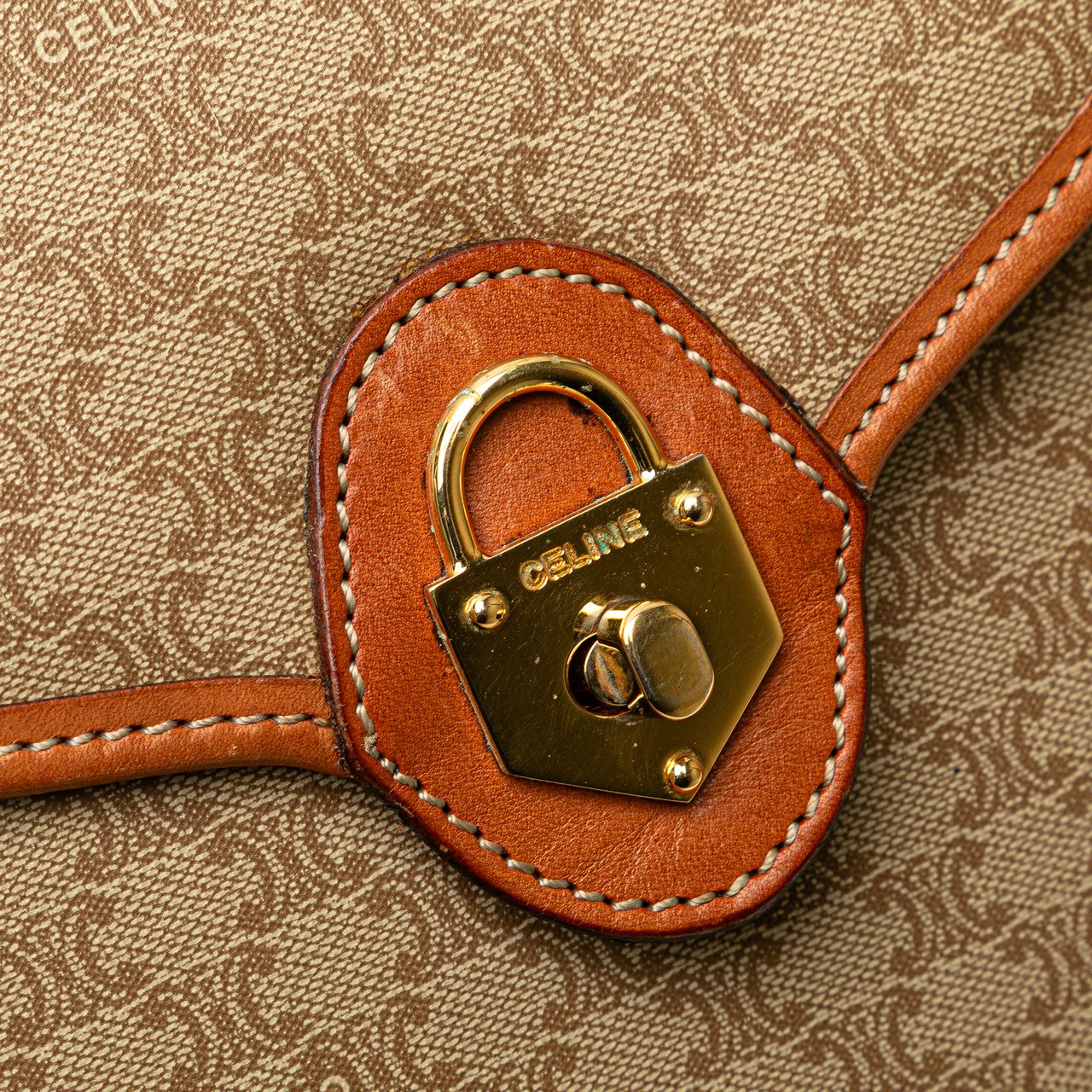 Celine Macadam Coated Canvas Crossbody Bruin