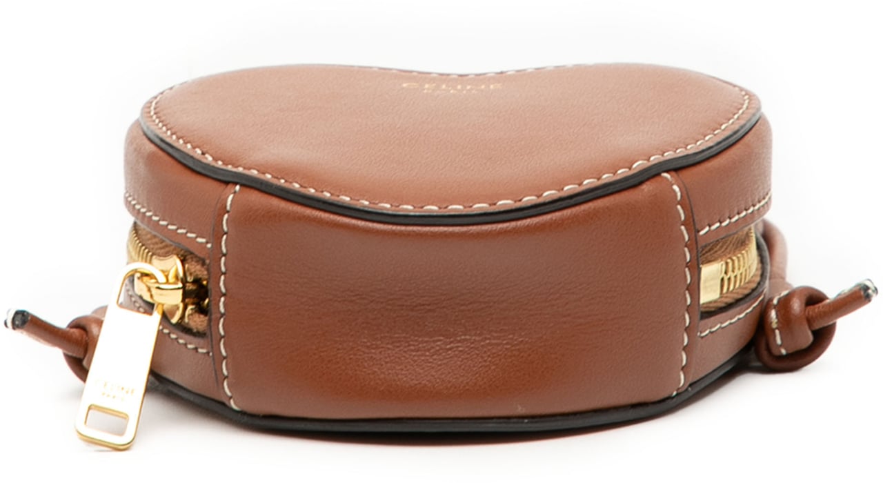 Celine Micro Leather Heart Crossbody Bruin