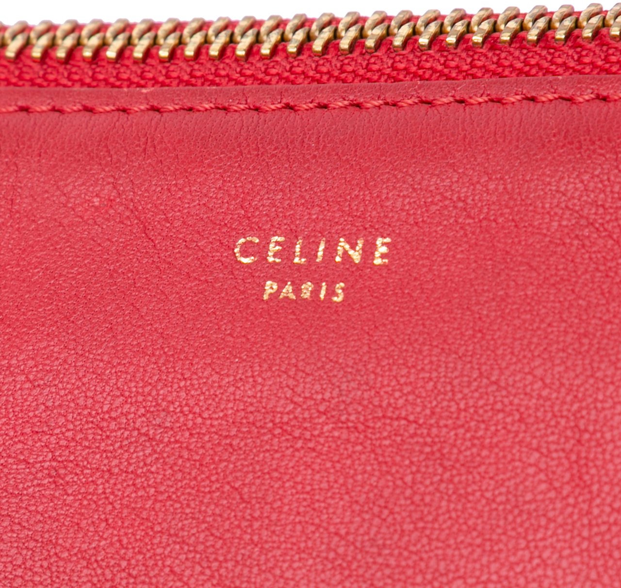 Celine Small Lambskin Trio Crossbody Rood