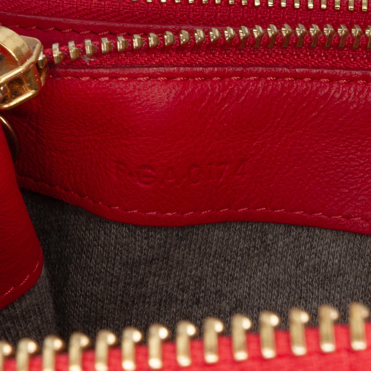Celine Small Lambskin Trio Crossbody Rood