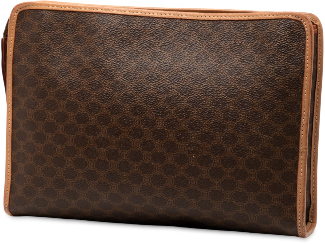 Celine Macadam Coated Canvas Clutch Bruin