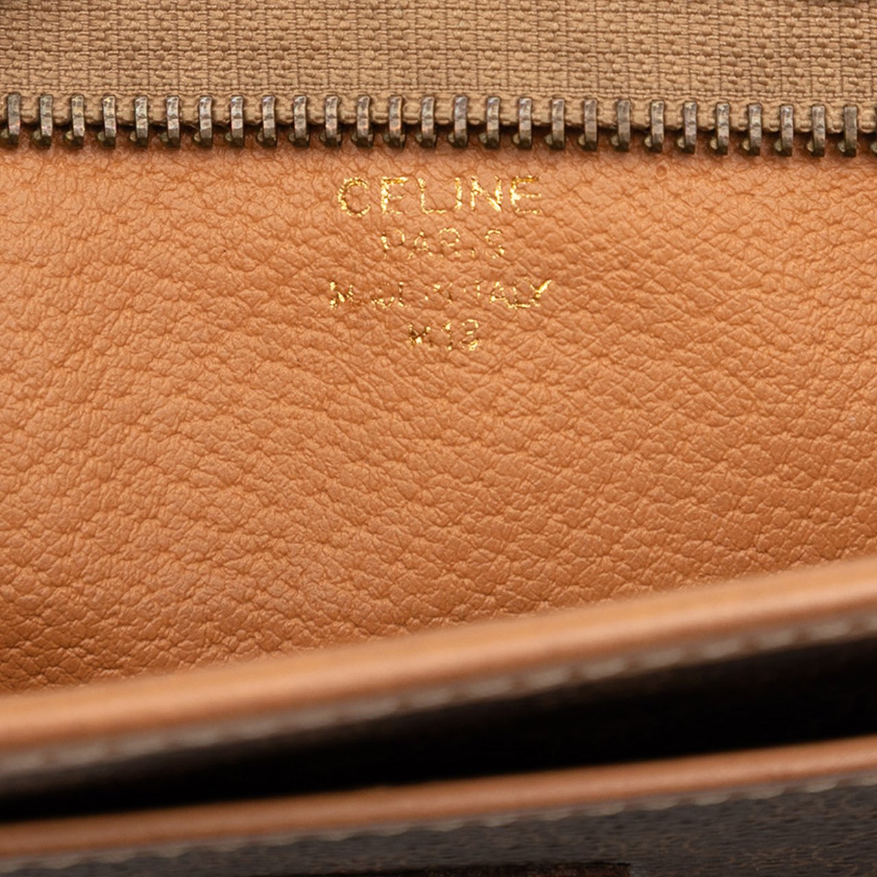 Celine Macadam Coated Canvas Clutch Bruin