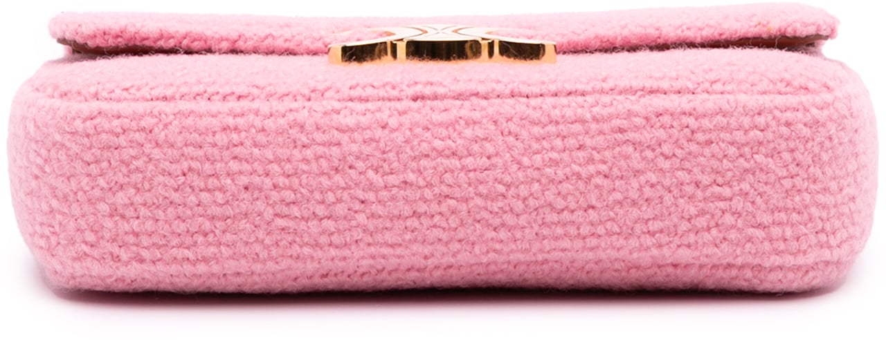Celine Tweed Claude Chain Shoulder Bag Roze