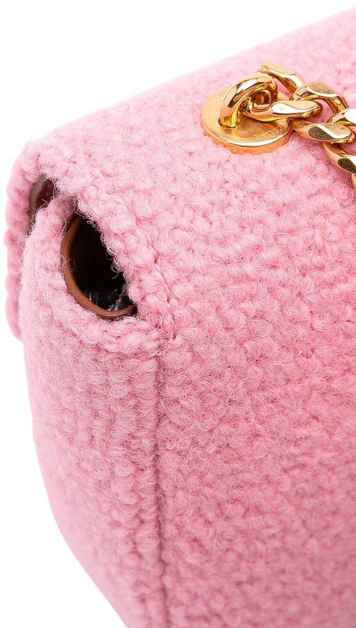 Celine Tweed Claude Chain Shoulder Bag Roze