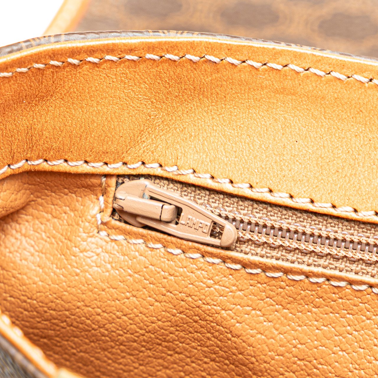 Celine Macadam Coated Canvas Handbag Bruin