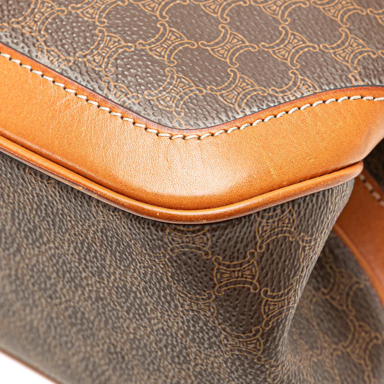 Celine Macadam Coated Canvas Handbag Bruin