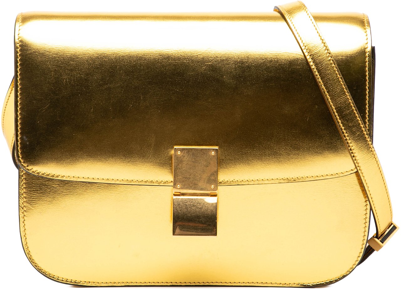 Celine Medium Calfskin Classic Box Goud