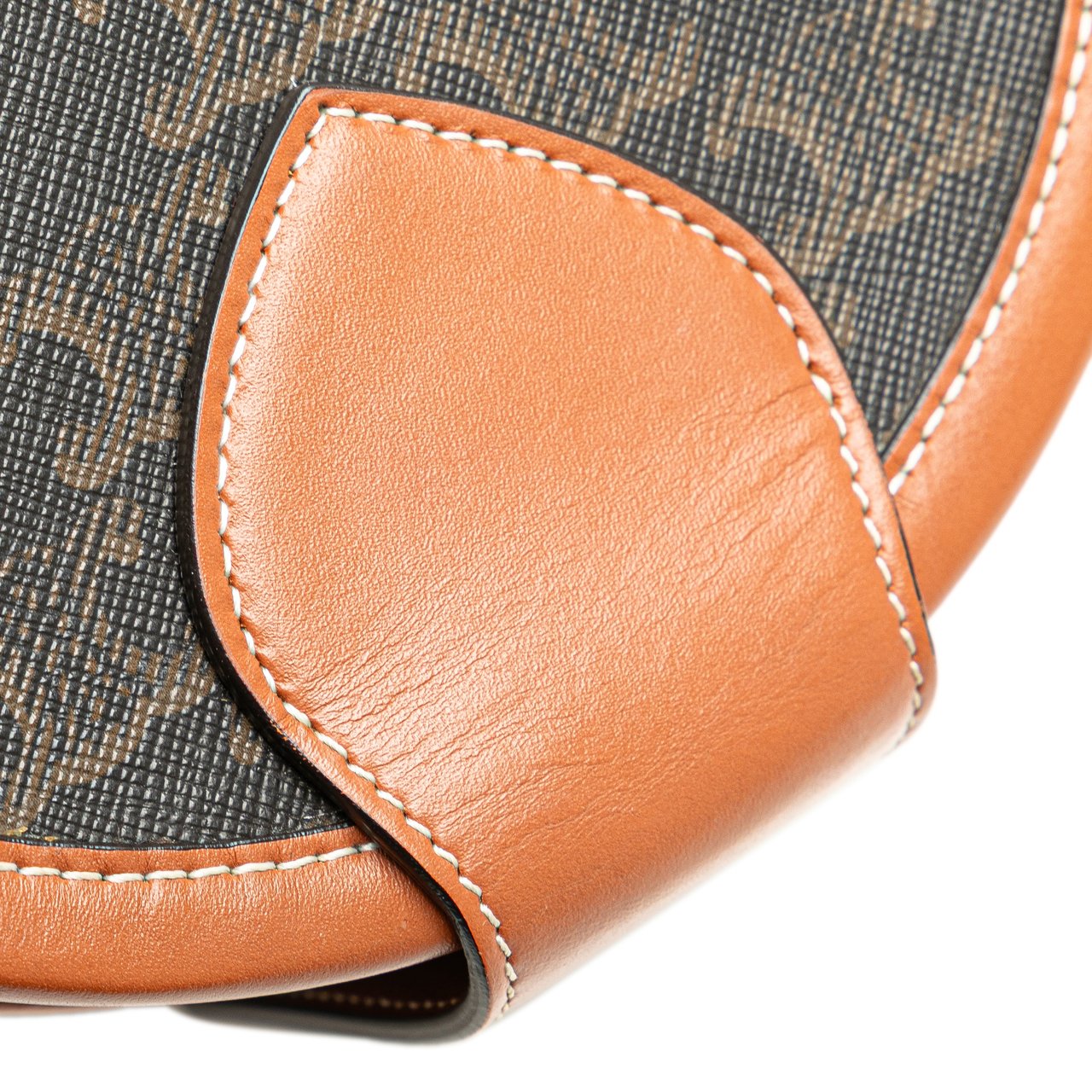 Celine Medium Triomphe Coated Canvas Tambour Crossbody Bruin