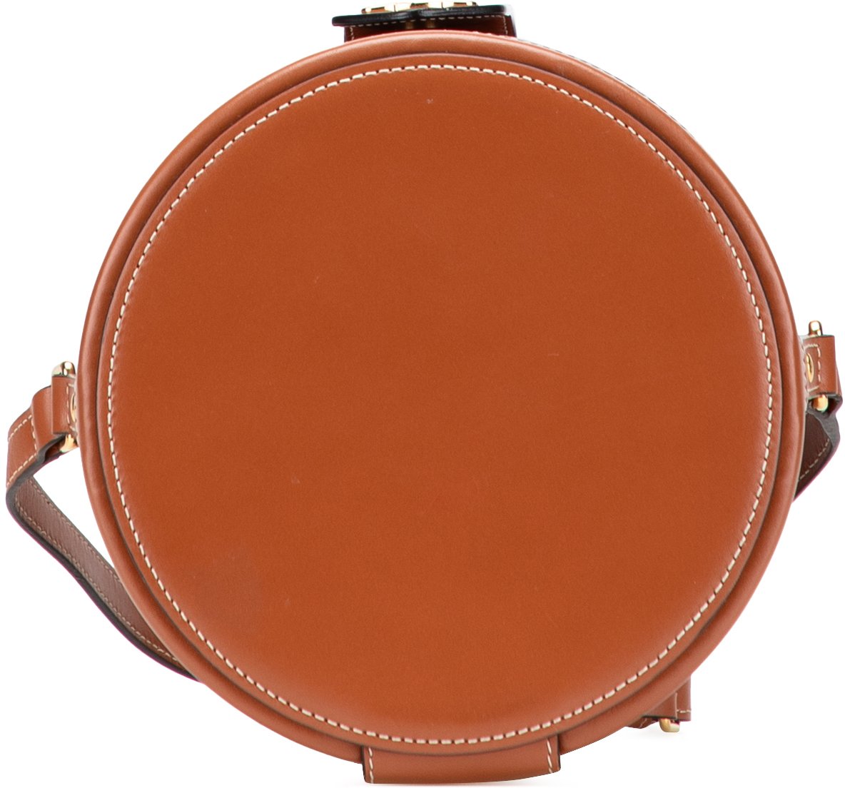 Celine Medium Triomphe Coated Canvas Tambour Crossbody Bruin