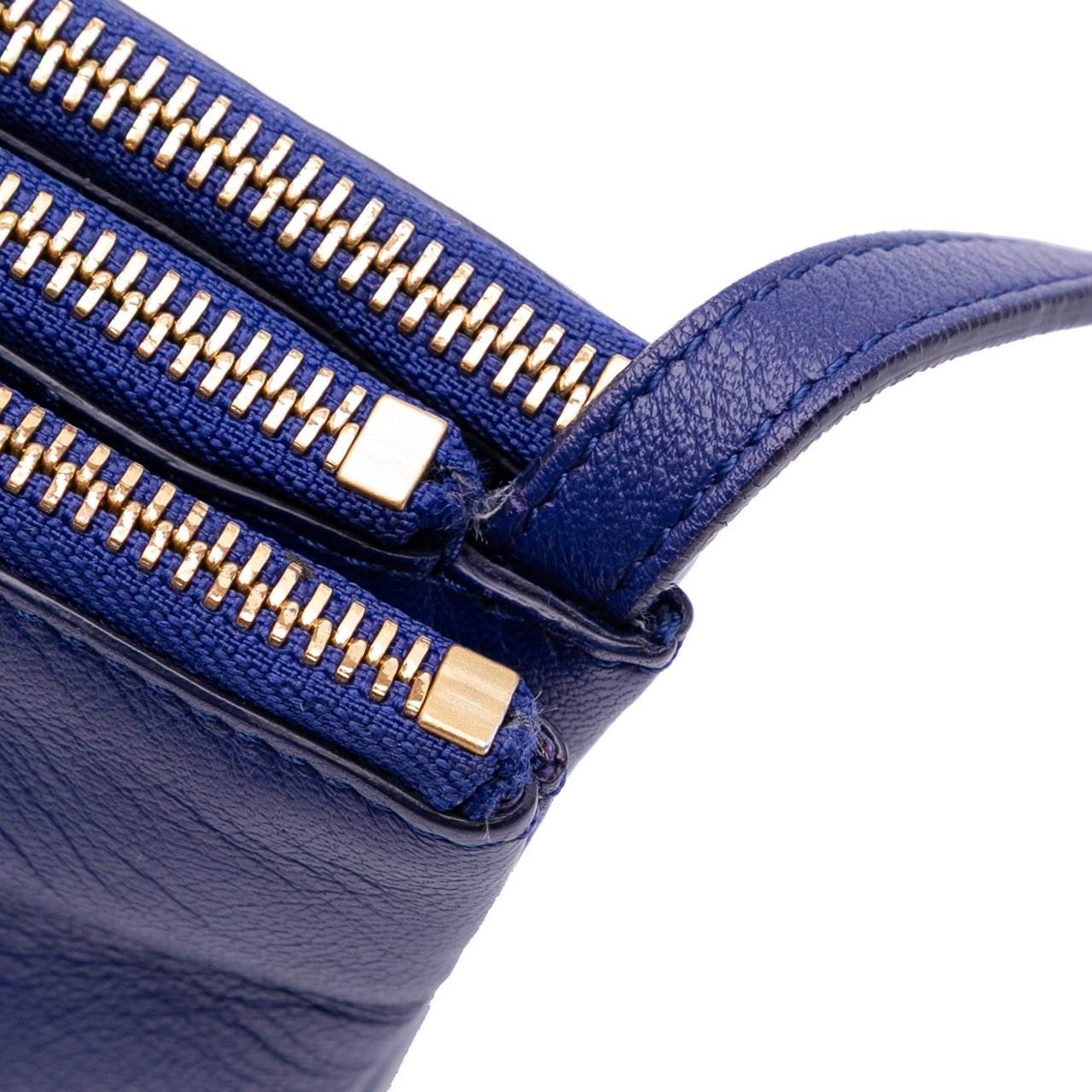 Celine Small Lambskin Trio Crossbody Blauw