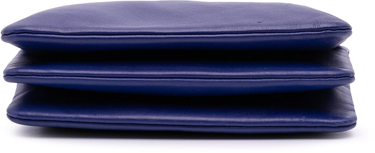 Celine Small Lambskin Trio Crossbody Blauw