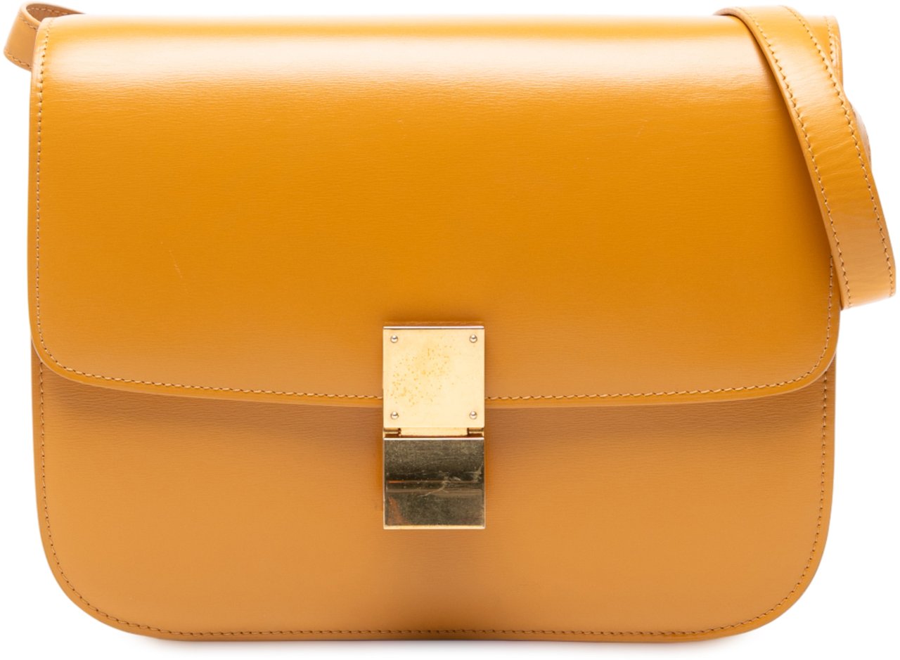 Celine Medium Calfskin Classic Box Geel