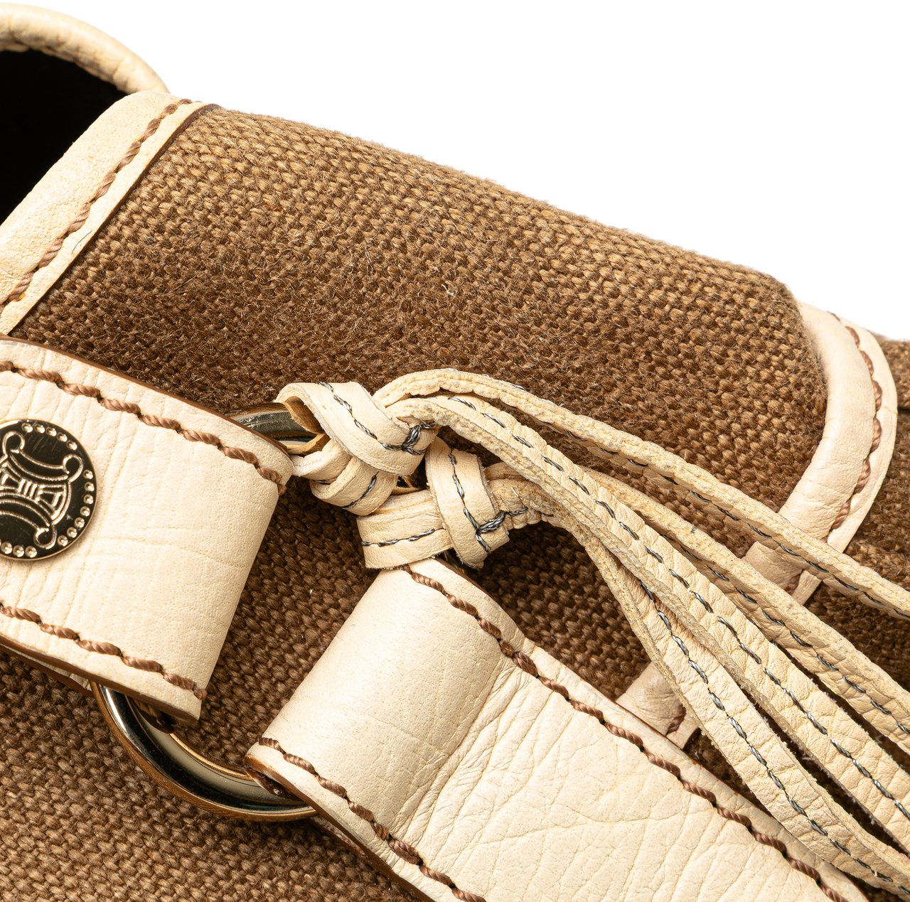 Celine Canvas Boogie Tassel Tote Bruin