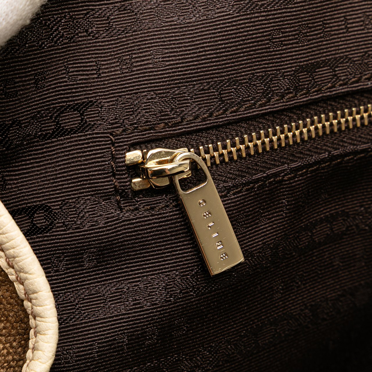 Celine Canvas Boogie Tassel Tote Bruin