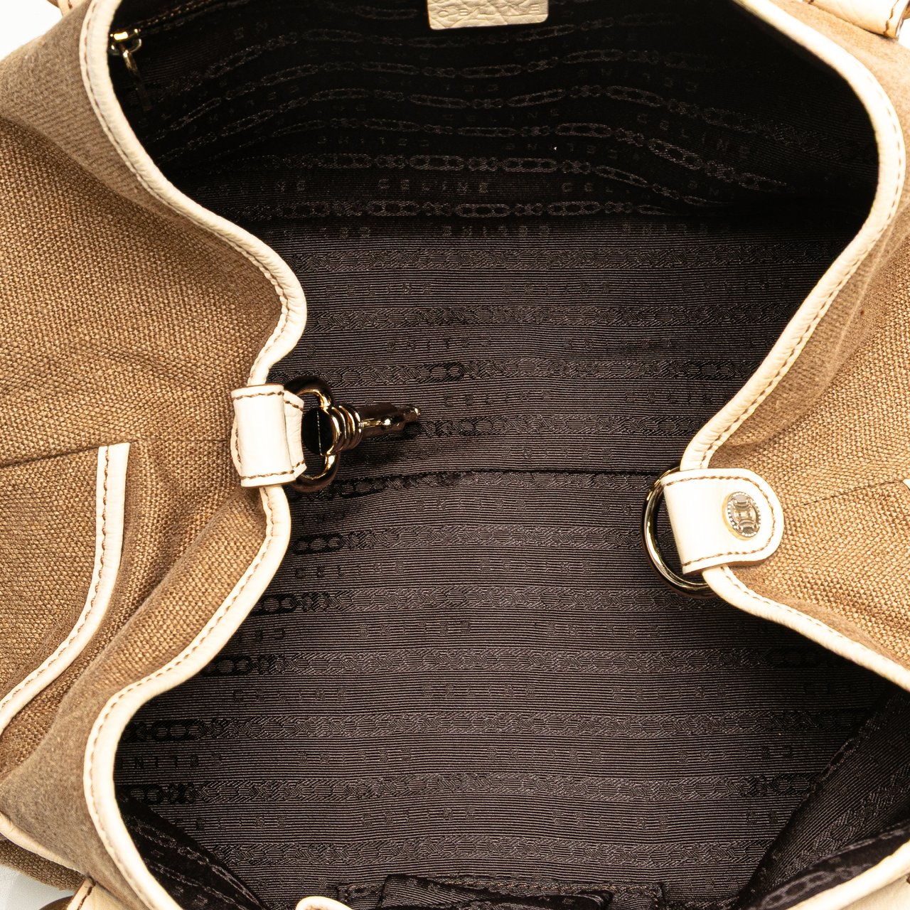 Celine Canvas Boogie Tassel Tote Bruin
