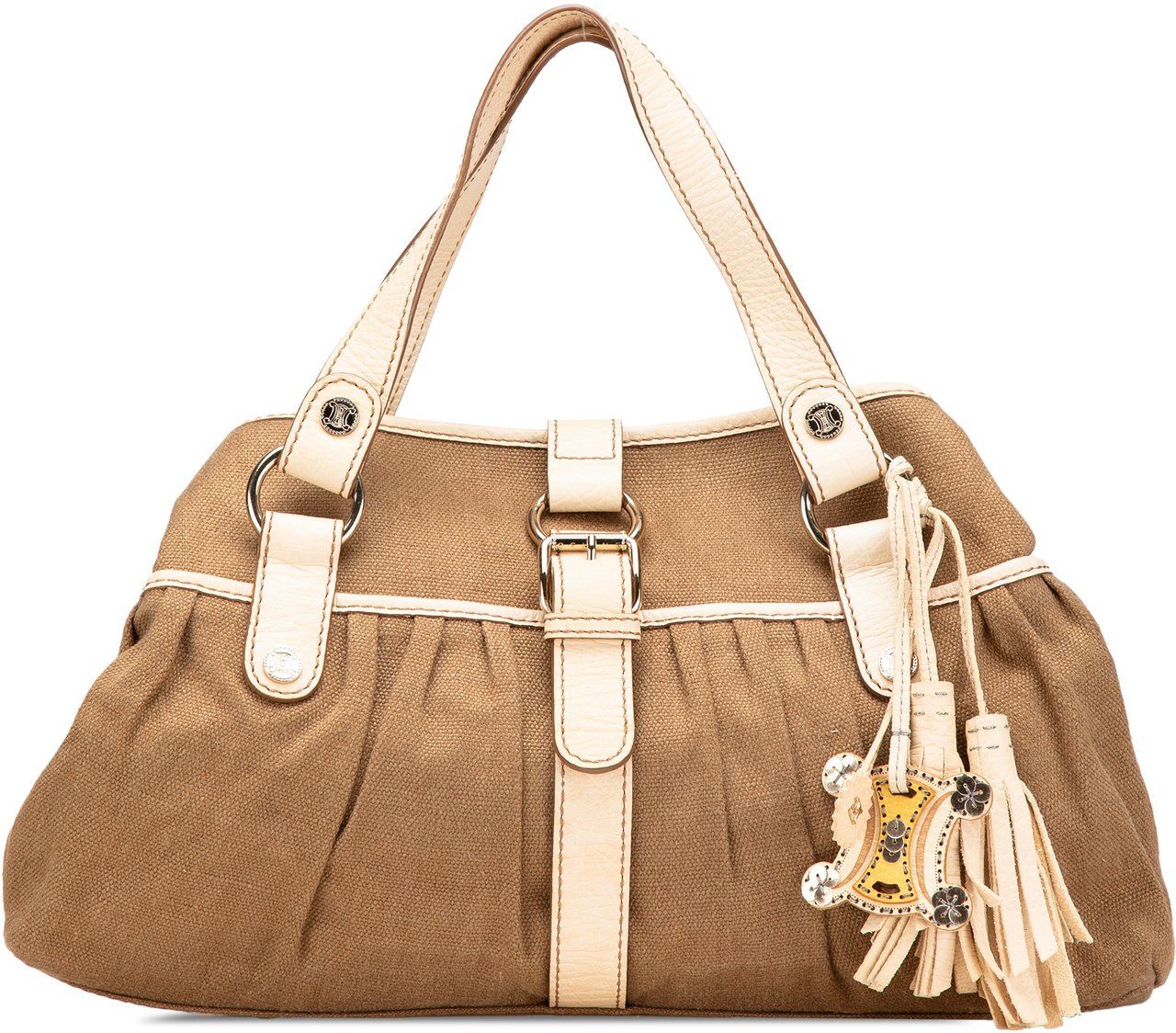 Celine Canvas Boogie Tassel Tote Bruin