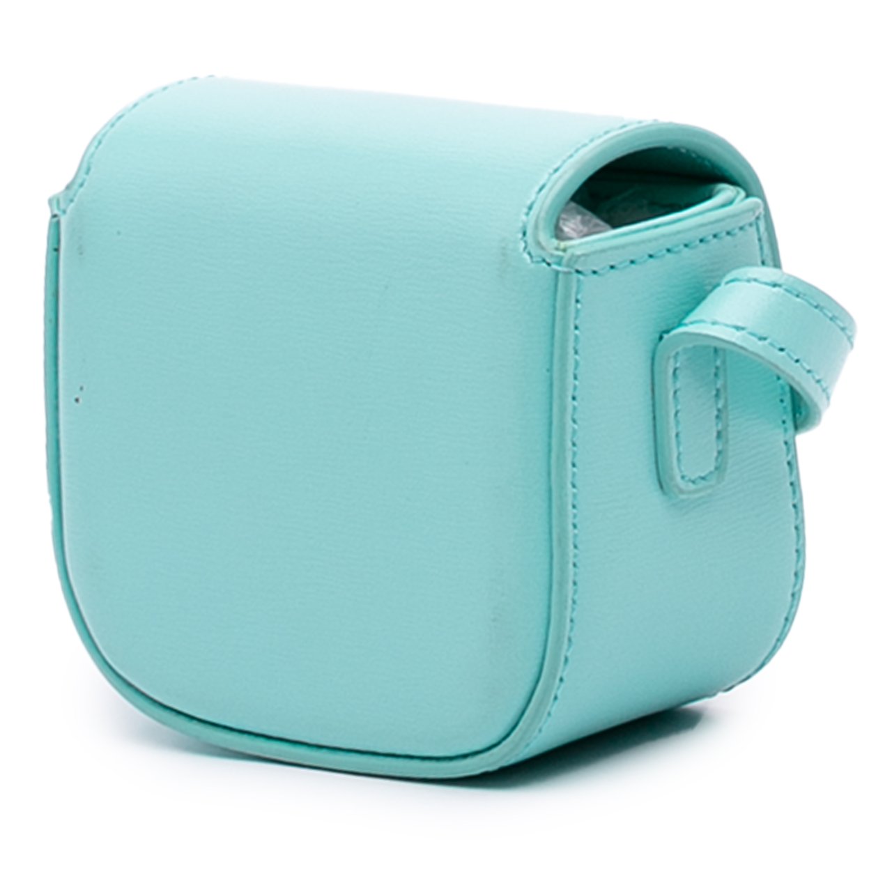 Celine Leather Triomphe AirPods Case with Strap Blauw