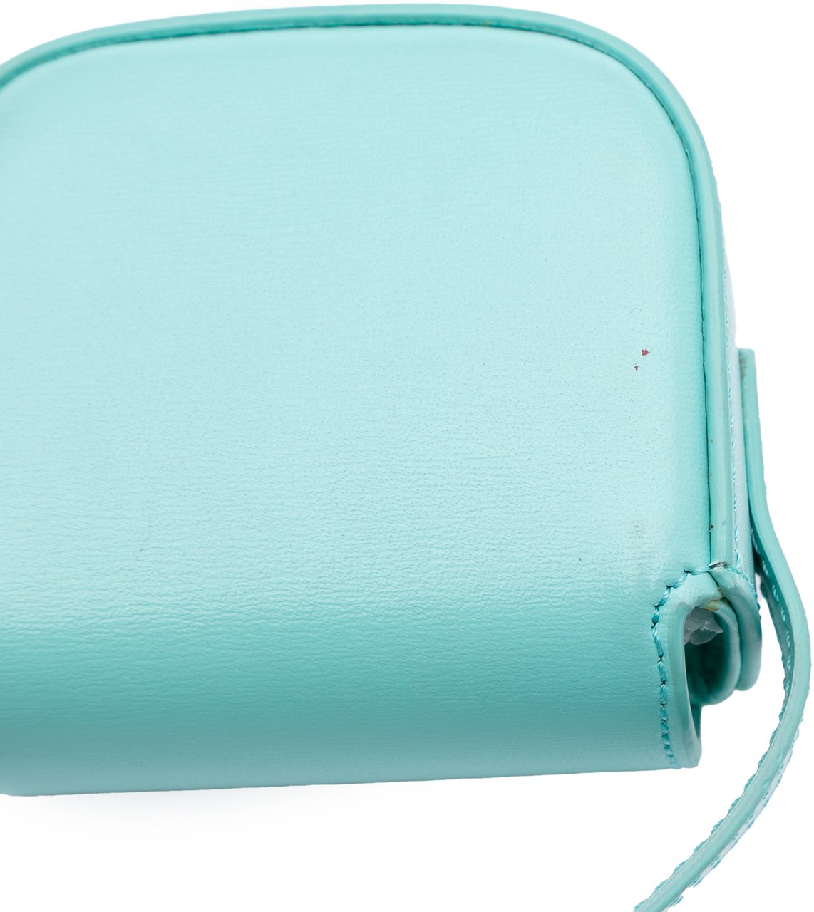 Celine Leather Triomphe AirPods Case with Strap Blauw