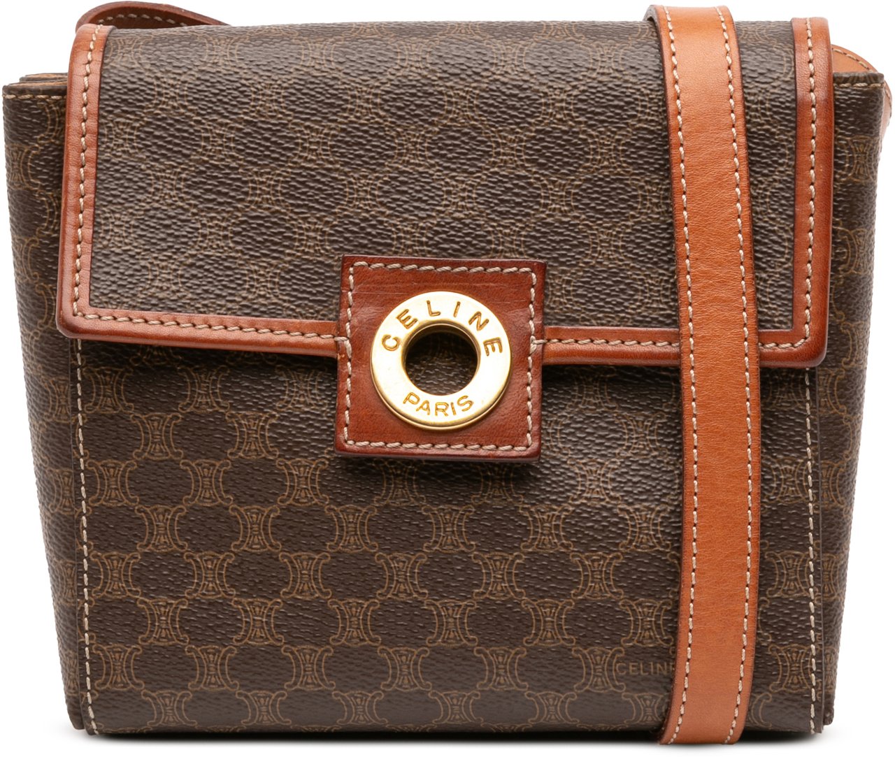 Celine Macadam Coated Canvas Crossbody Bruin