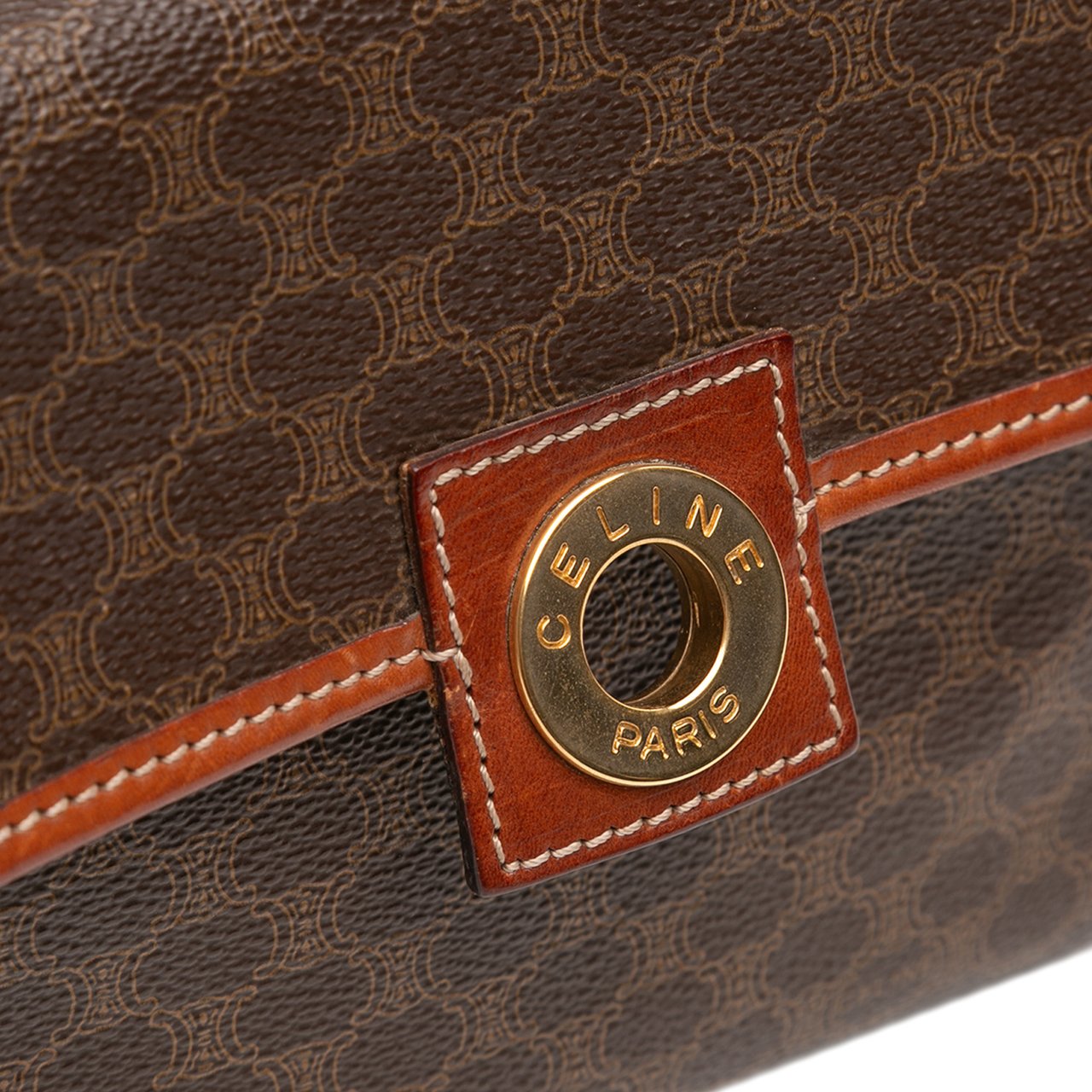 Celine Macadam Coated Canvas Crossbody Bruin