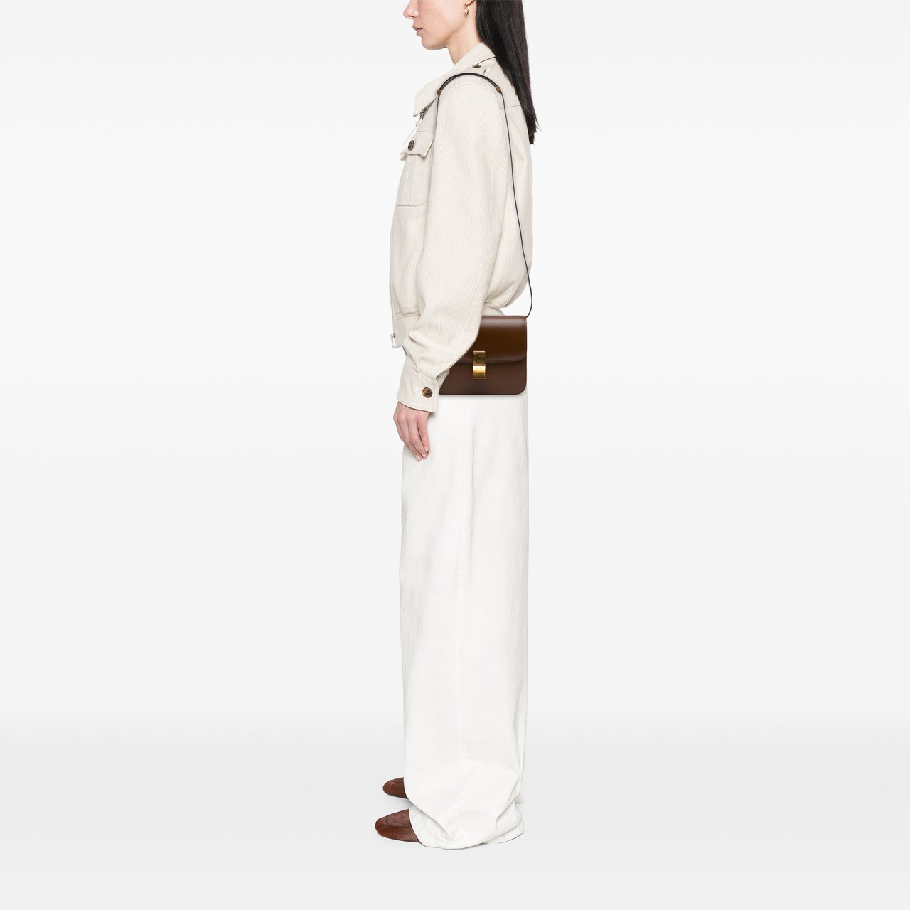 Celine Medium Calfskin Classic Box Bruin