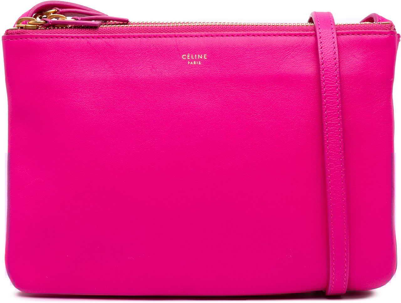 Celine Small Lambskin Trio Crossbody Roze